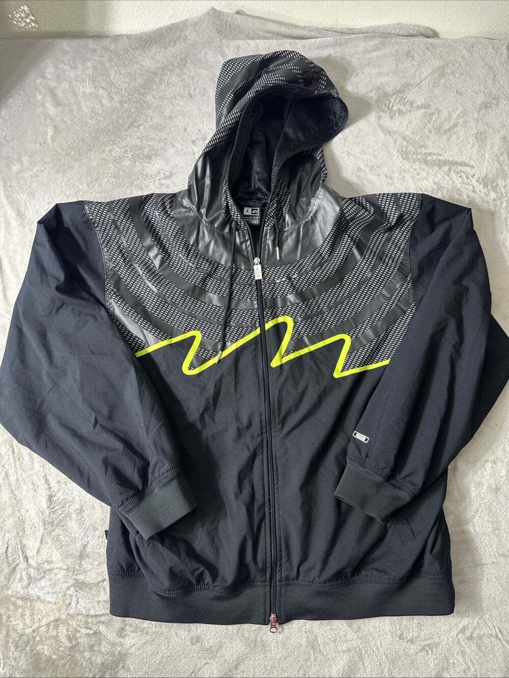 Jordan Flight Men’s Hooded Windbreaker Jacket Black Gray Neon Retro Y2K